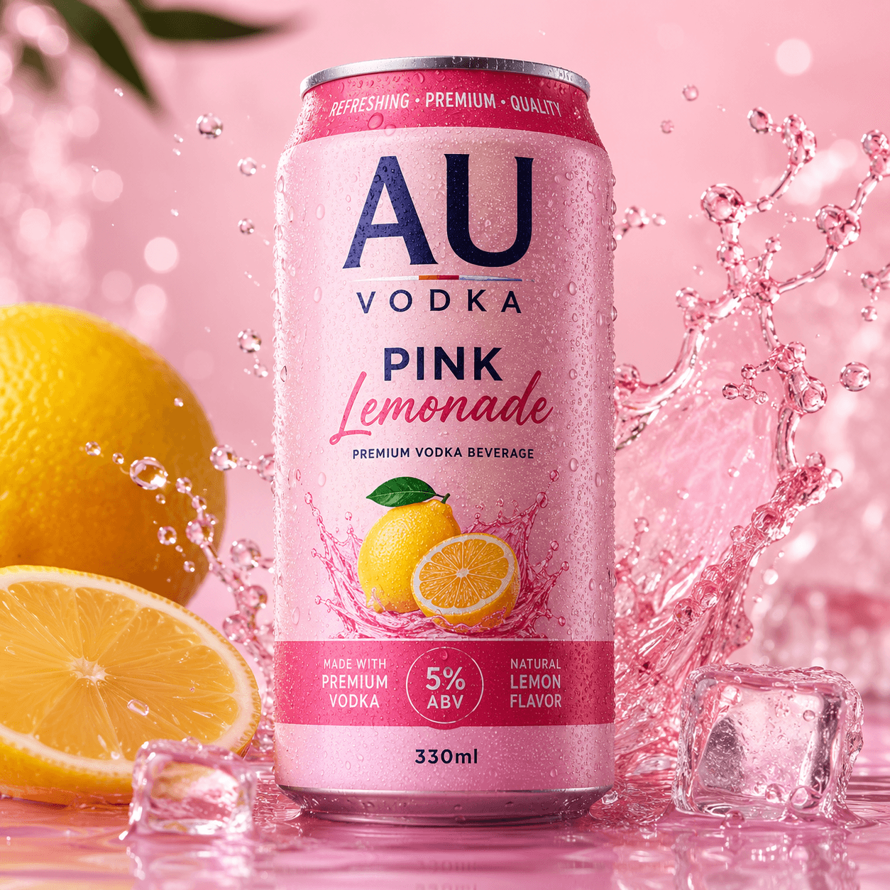 AU Vodka Pink Lemonade 330ml
