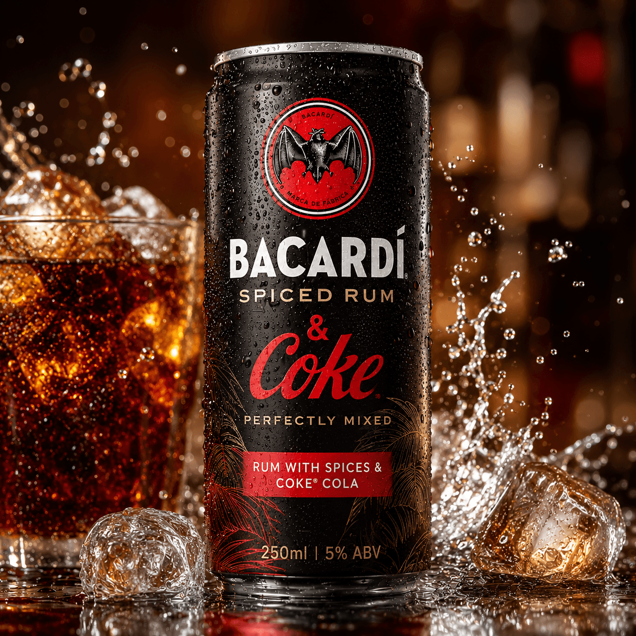 Bacardi Spiced Rum & Coke 250ml