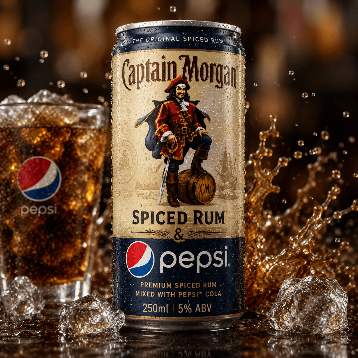 Captain Morgan Spiced Rum & Pepsi 250ml