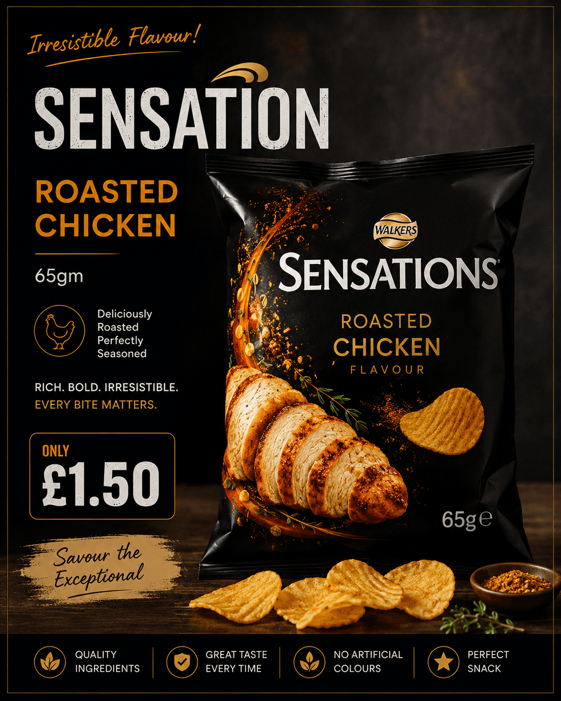 Sensation Roasted Chicken 65gm